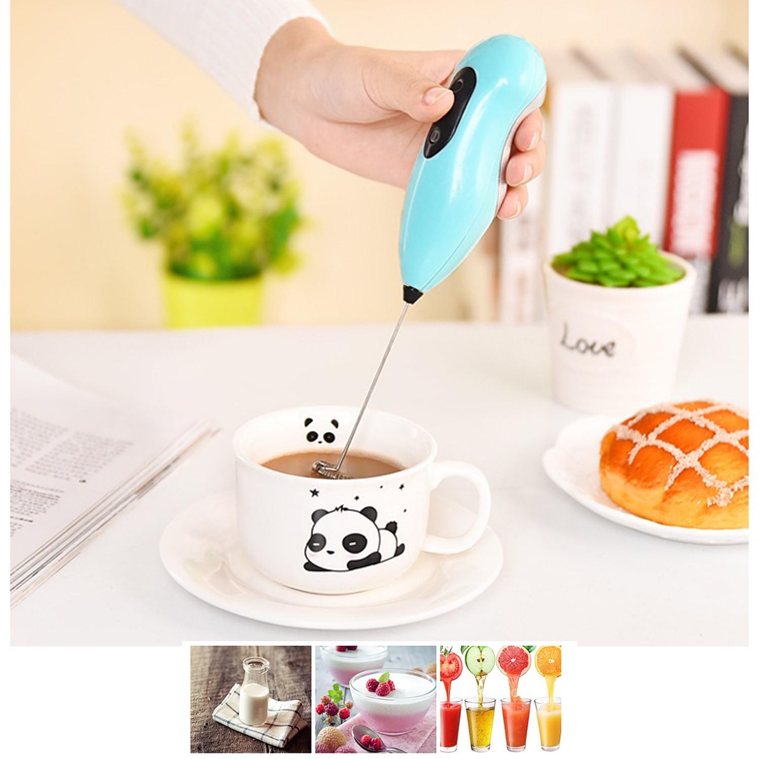 خفاق بيض كهربائي صغير، مضرب قهوة ومشروبات، خلاط يدوي متين - Mini Mélangeur Électrique Fouet à Café Mousseur Batteur à Œufs Durable