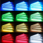 طقم إضاءة LED RGB داخلية للسيارة - 4 شرائط، 48 لمبة - Kit de Bandes Lumineuses LED RGB pour Intérieur de Voiture - 4 Bandes, 48 LED