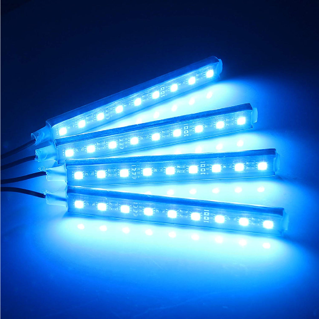 طقم إضاءة LED RGB داخلية للسيارة - 4 شرائط، 48 لمبة - Kit de Bandes Lumineuses LED RGB pour Intérieur de Voiture - 4 Bandes, 48 LED