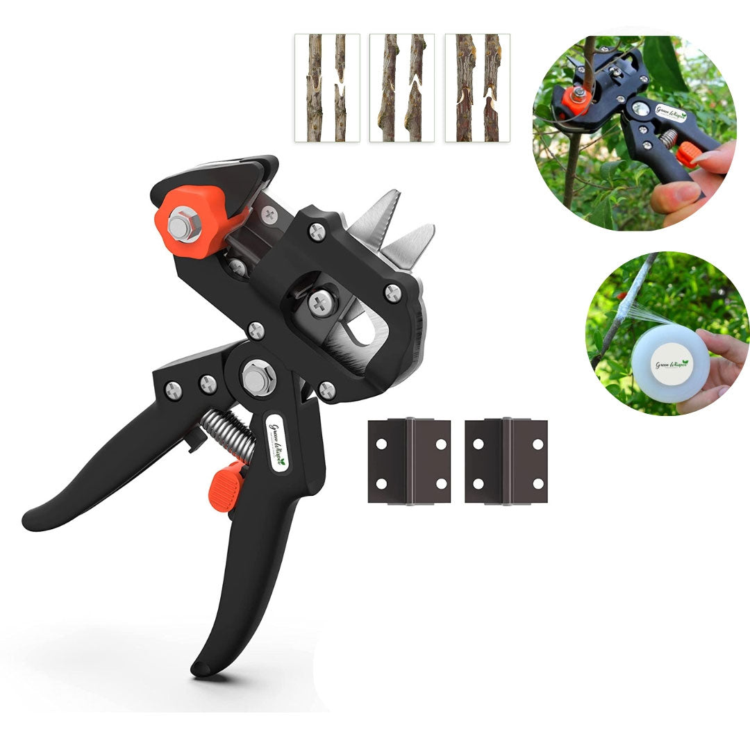 مقص تطعيم أشجار احترافي بشفرتين | فولاذ كربوني - Ciseau de Greffage Professionnel Quickdz Shop | Lames Acier Carbone