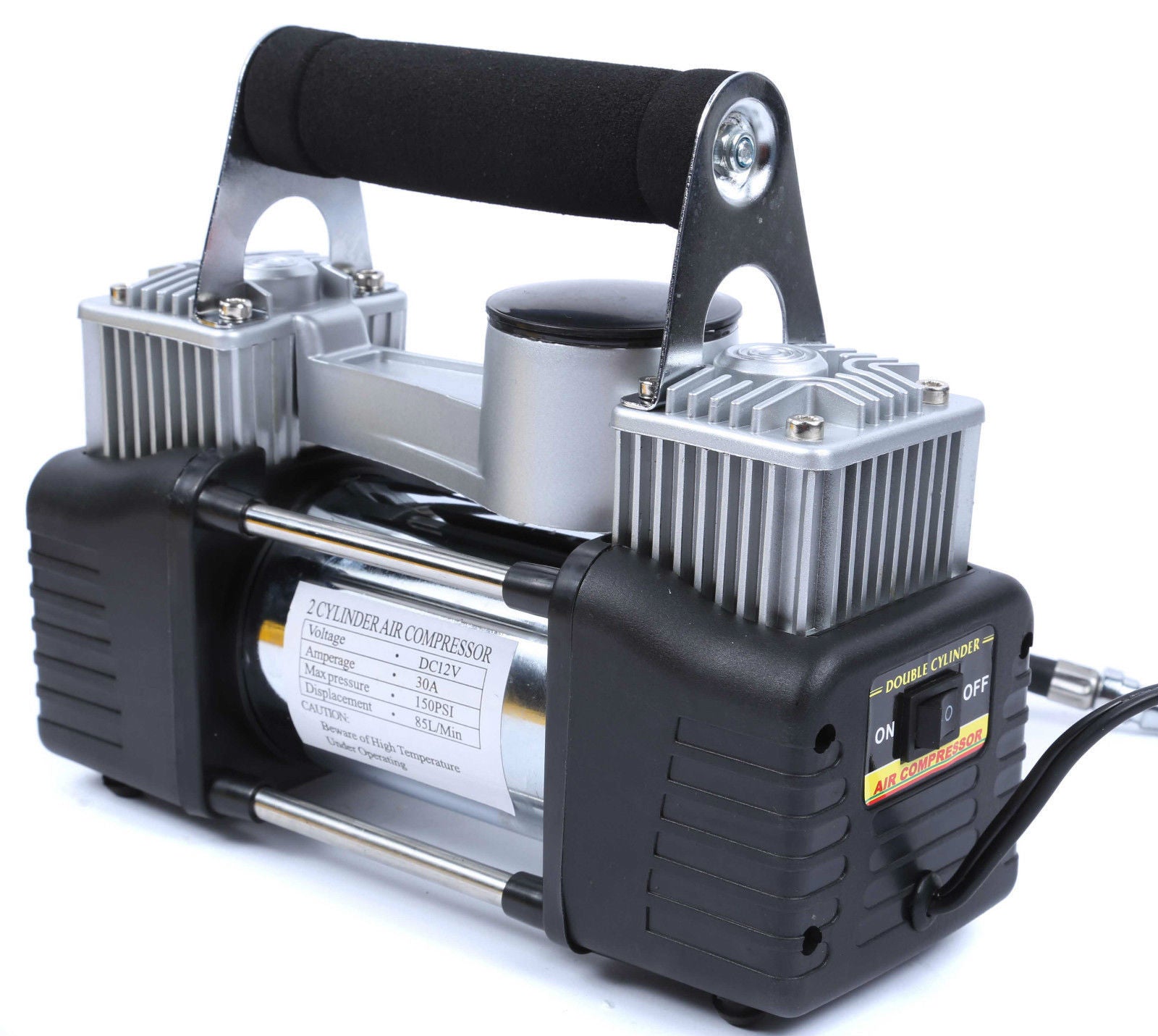 Compresseur automobile à double piston, 70 L/min, tuyau de 3 mètres, 12 V