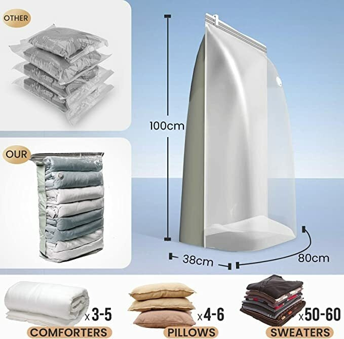 كيس ضغط هوائي للتخزين 80x110 سم - Sac Compression Sous Vide 80x110 cm