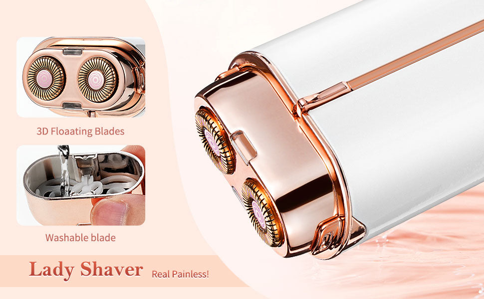 جهاز حلاقة كهربائي للوجه Flawless Face Duo بضوء LED لإزالة الشعر الفوري - Flawless Face Duo Appareil de rasage électrique avec lumière LED pour épilation instantanée