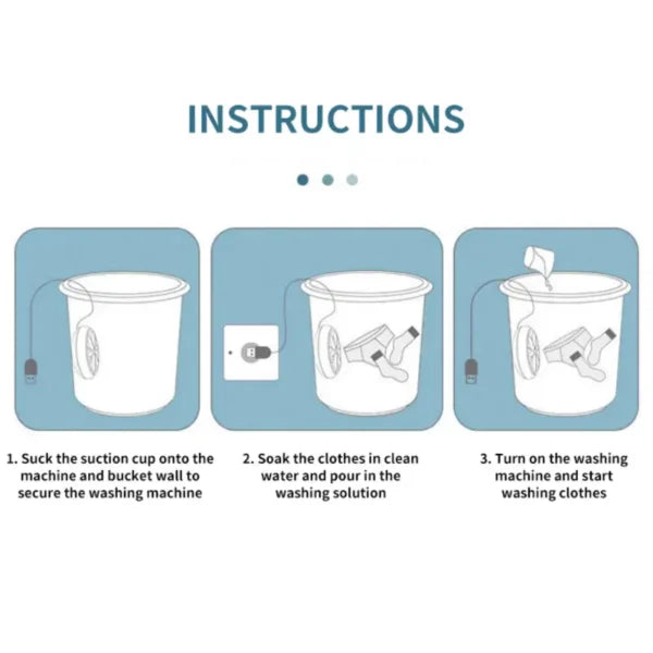 غسالة توربو صغيرة محمولة بالموجات فوق الصوتية USB - Quickdz Shop - Mini Machine à Laver Portable Ultrasons USB 2-en-1 - Quickdz Shop