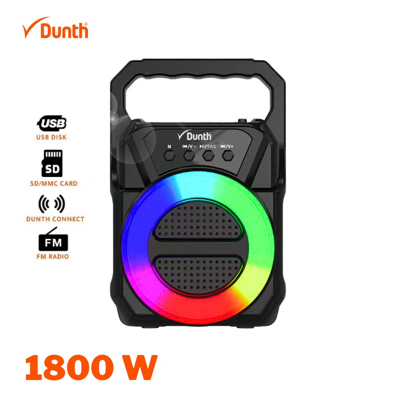 Ampli haut parleur sans fil à batterie rechargeable, Bluetooth 1800W DUNTH DU-SP123