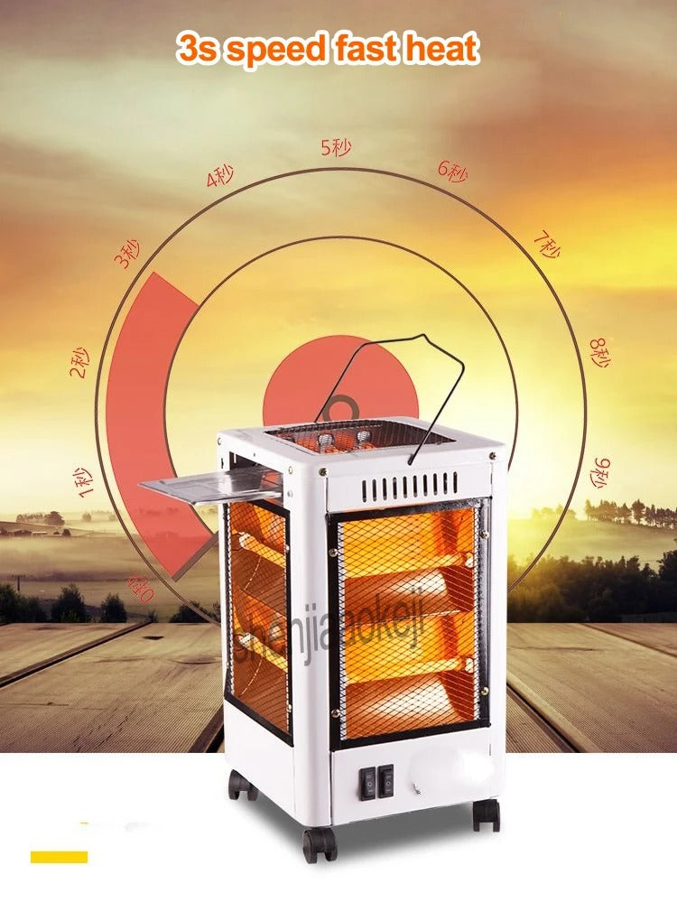 دفاية كهربائية وشواية 360° اقتصادية 2000W - 5 جوانب - Chauffage Électrique & Gril 360° Éco 2000W - 5 Façades