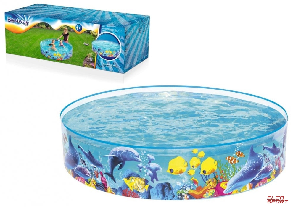 مسبح أطفال دائري أكواريوم فينيل/PVC شفاف 183x38 سم Bestway 55030 - Piscine Ronde Enfant Aquarium Vinyle/PVC Transparente 183x38cm Bestway 55030