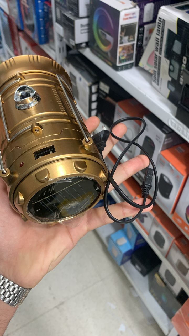 مصباح تخييم 2 في 1 قابل للطي يعمل بالطاقة الشمسية YD-3589 - Lampe de Camping 2IN1 Rechargeable Solaire Pliable YD-3589