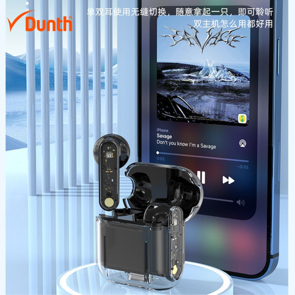 Écouteurs sans fil bluetooth, écouteur mains libres, couleur noir DUNTH DU-T151