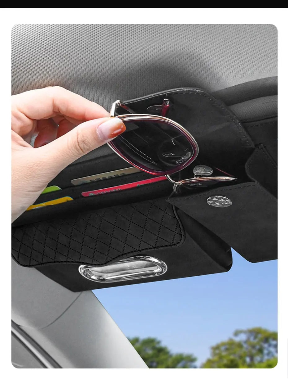 منظم حاجب شمس السيارة متعدد الوظائف من Quickdz Shop - Organisateur Pare-Soleil Voiture Universel Quickdz Shop avec Étui à Lunettes
