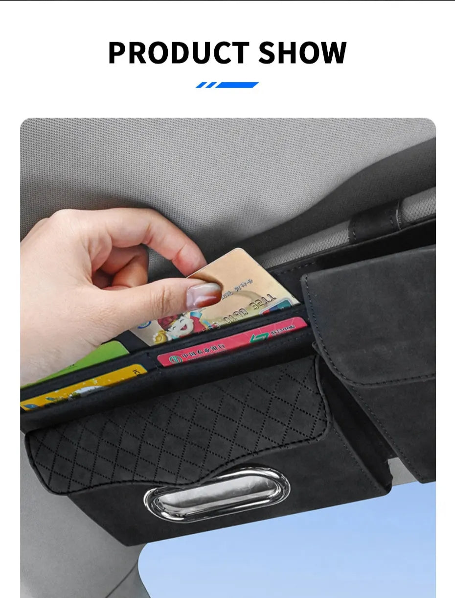 منظم حاجب شمس السيارة متعدد الوظائف من Quickdz Shop - Organisateur Pare-Soleil Voiture Universel Quickdz Shop avec Étui à Lunettes