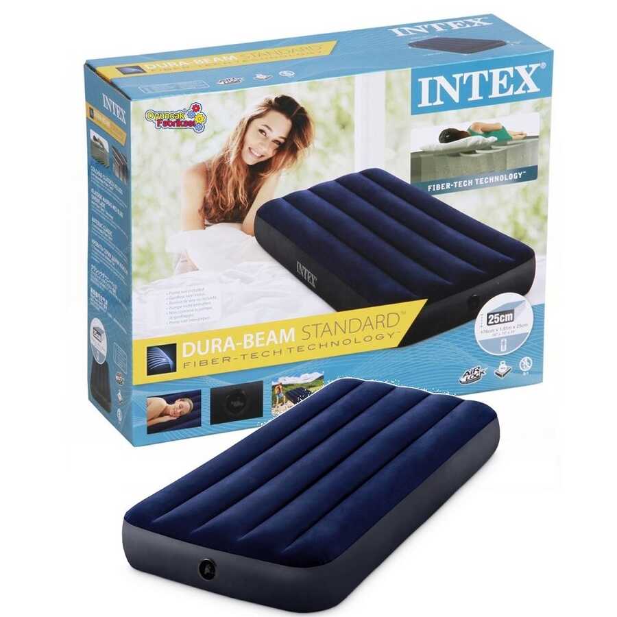 مرتبة هوائية INTEX 64756 بتقنية Fiber-Tech 191×76×25 سم - Matelas gonflable INTEX 64756 Fiber-Tech Technology 191×76×25cm