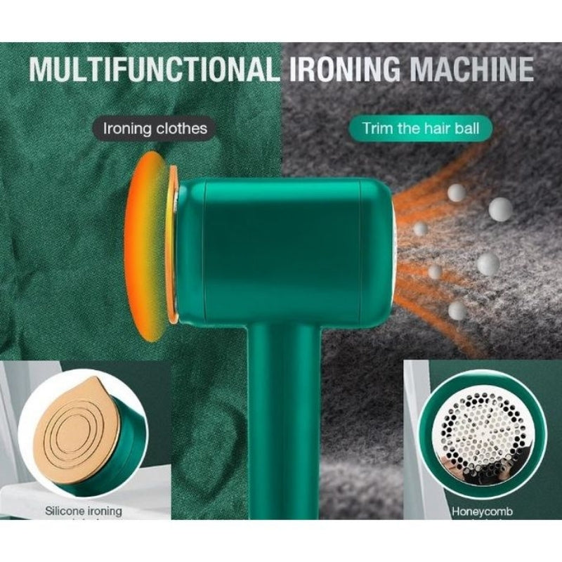 Défroisseur et rasoir à peluches portatif 2 en 1 pour vêtements مكواة + الة زغب 2 في 1 محمولة للملابس