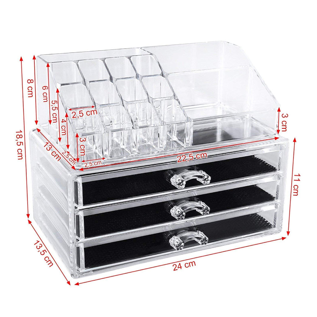 منظم مكياج أكريليك شفاف - Organisateur de maquillage acrylique transparent