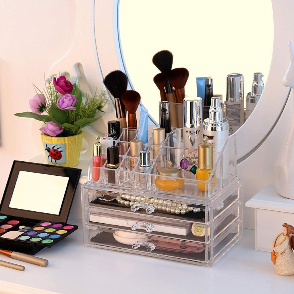 منظم مكياج أكريليك شفاف - Organisateur de maquillage acrylique transparent