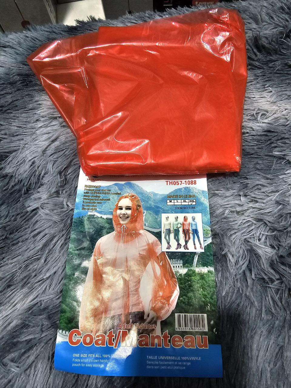 Poncho à capuche Transparent imperméable Pour Adulte protection d’urgence