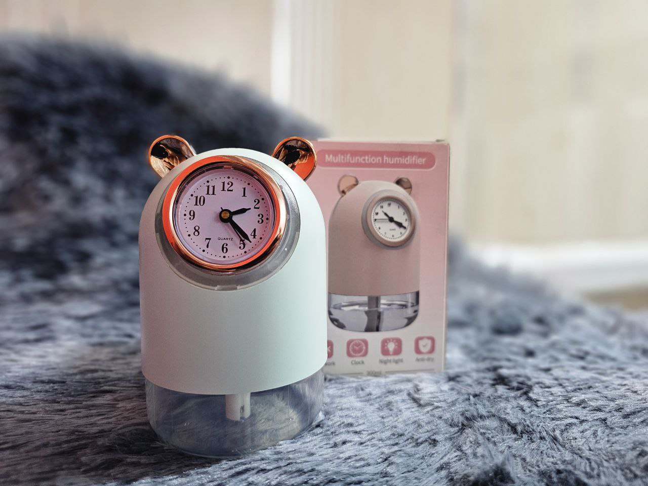 humidificateur avec horloge et Spray pour bureau 7 Couleur led 300 ML