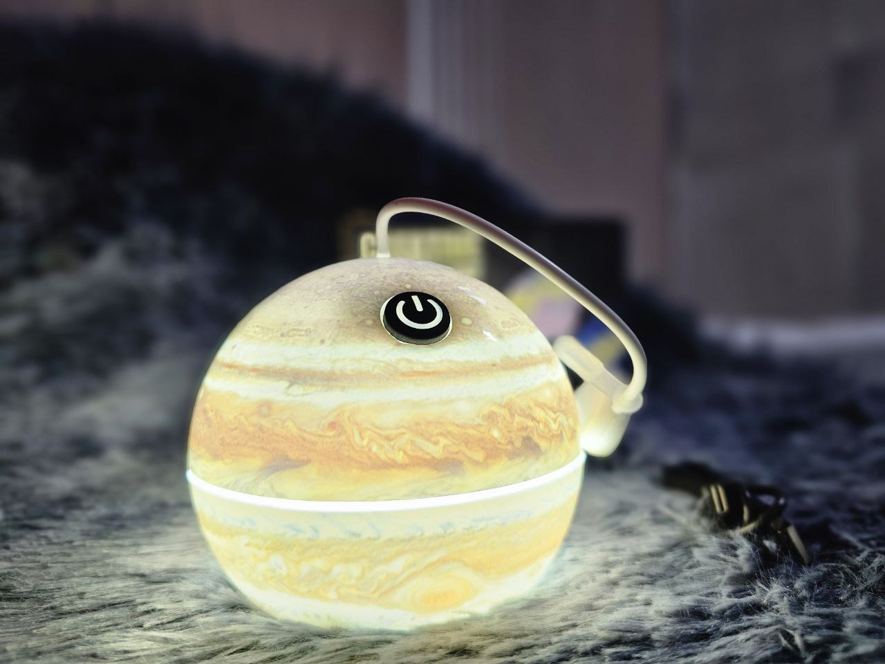 Lampe Led Suspendue En Forme De Boule Décorative, Rechargeable Par Usb, Pour Camping Intérieur Et Extérieur, En Forme De Lune Ou De Terre, 1 Pièce