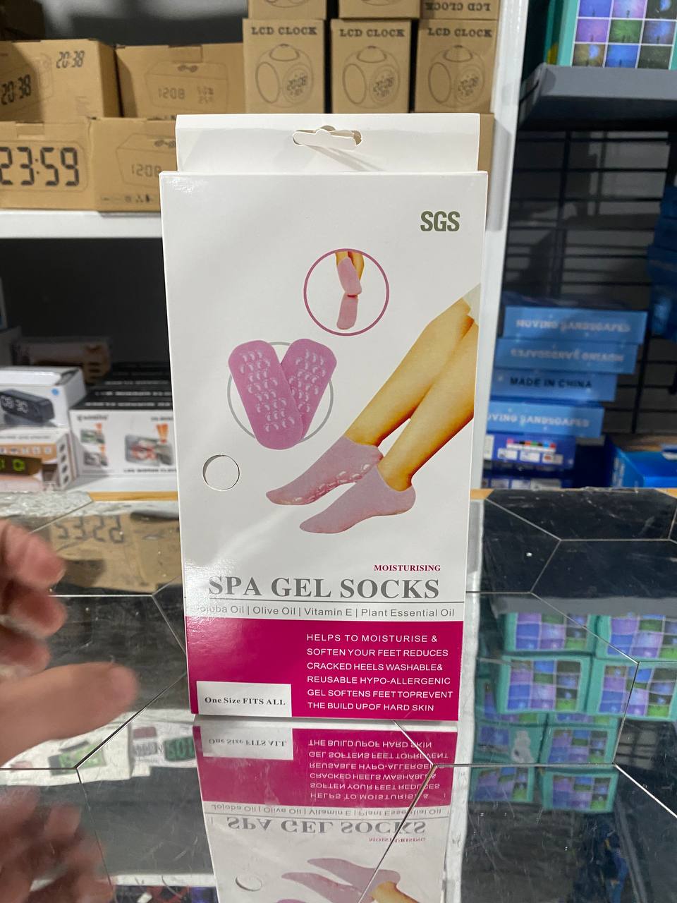 جوارب جل سيليكون مرطبة للقدمين مع سطح مضاد للانزلاق - Chaussettes Gel Silicone Hydratantes Pieds Antidérapantes