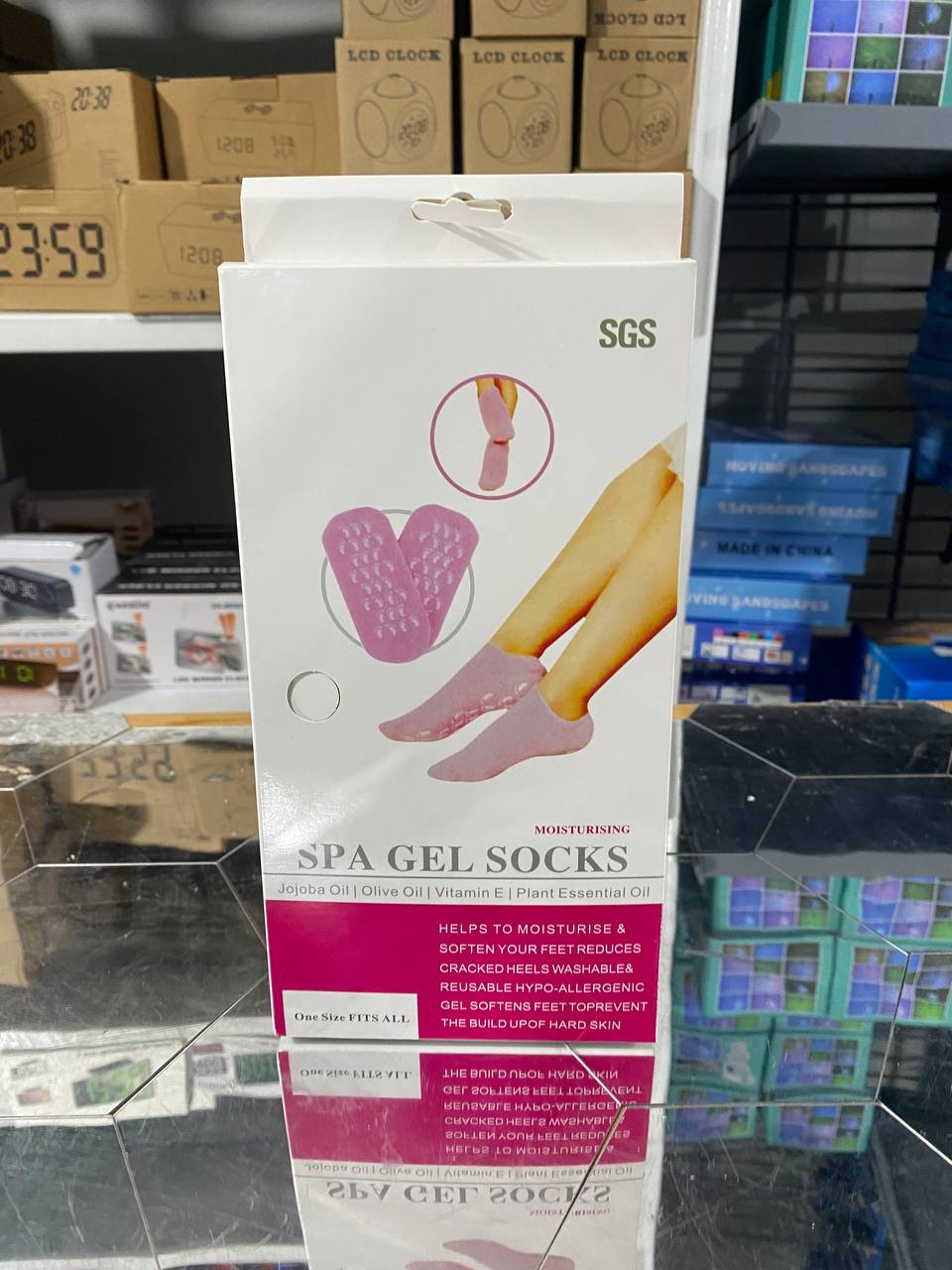 جوارب جل سيليكون مرطبة للقدمين مع سطح مضاد للانزلاق - Chaussettes Gel Silicone Hydratantes Pieds Antidérapantes