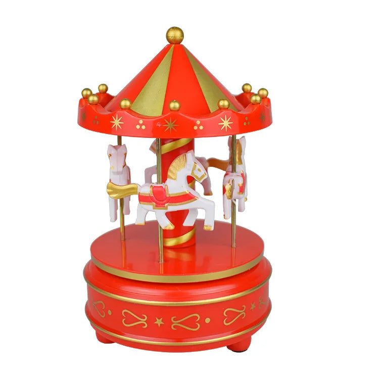 Carrousel Music Box Rotatif à 4 Chevaux Classique Melody