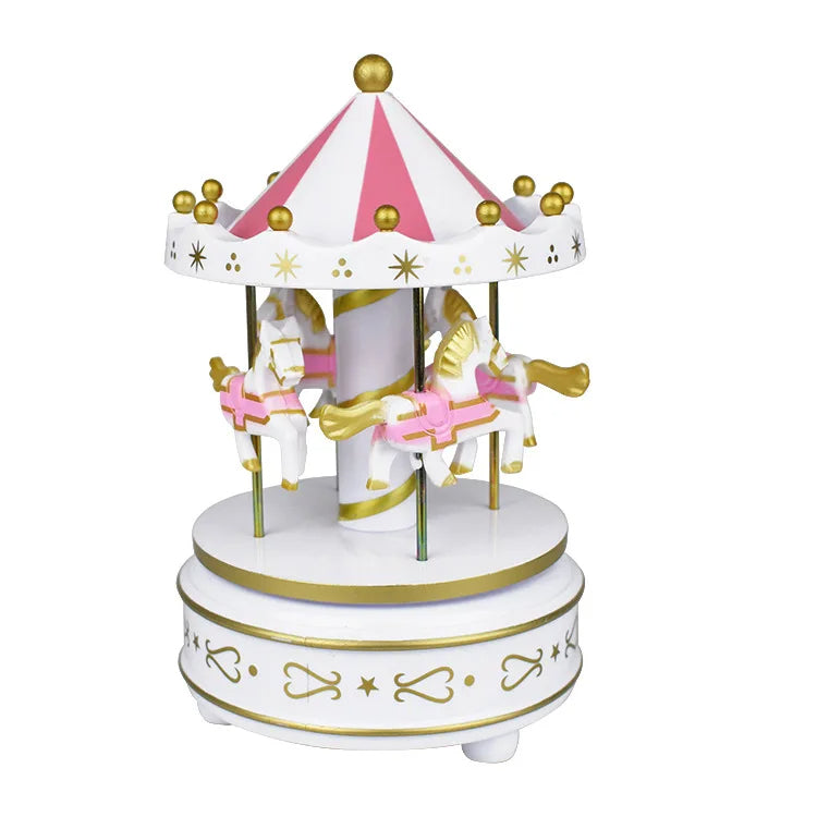 Carrousel Music Box Rotatif à 4 Chevaux Classique Melody