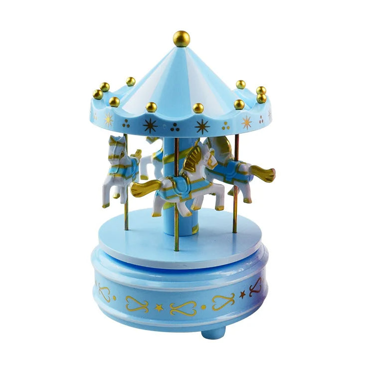 Carrousel Music Box Rotatif à 4 Chevaux Classique Melody