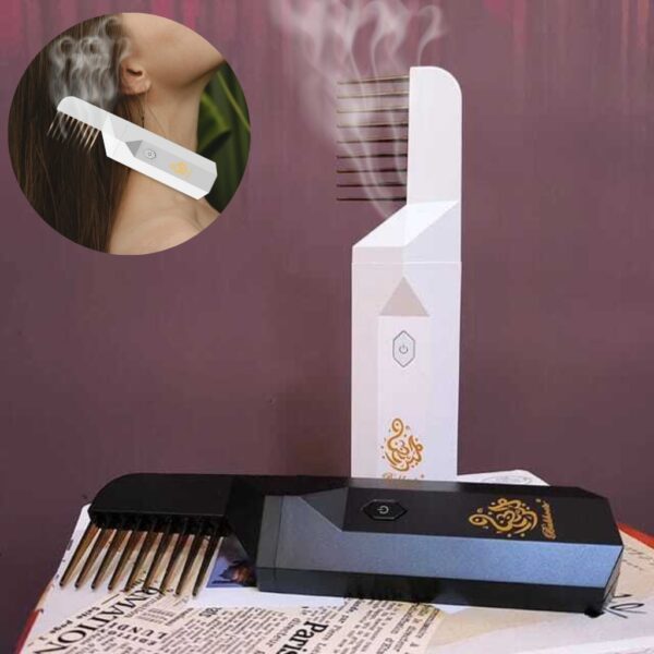 مبخرة شعر إلكترونية ومشط 2 في 1 – بخور رمضان - Brûleur d'encens électronique et peigne à cheveux 2-en-1 – Bukhoon Ramadan