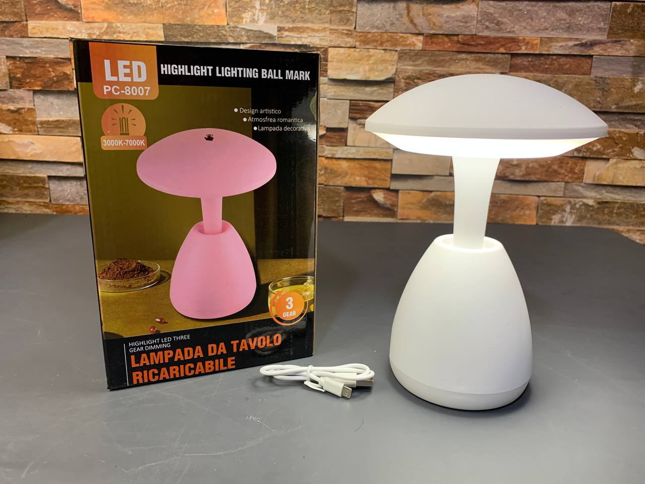مصباح LED لاسلكي يعمل باللمس، قابل للتعديل، مع شاحن USB - Veilleuse LED Tactile Sans Fil, Intensité Réglable, Chargeur USB