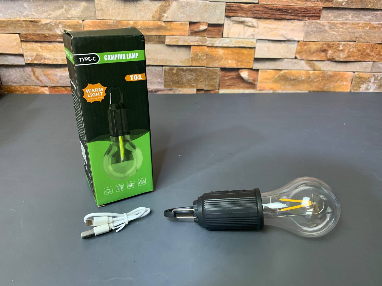 مصباح تخييم LED محمول Quickdz Shop، قابل لإعادة الشحن، مقاوم للماء، 3 أوضاع إضاءة T01 - Lampe de Camping LED Portable Quickdz Shop Rechargeable Étanche 3 Modes T01