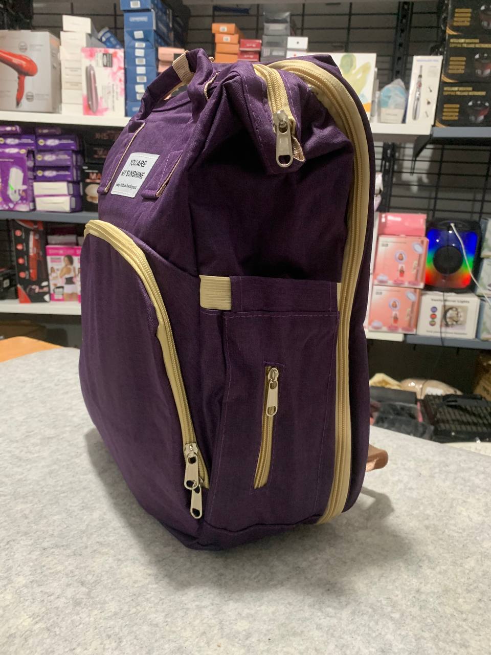 حقيبة حفاضات وسرير أطفال 3 في 1 قابلة للطي - Sac à dos à langer 3-en-1 pliable avec lit bébé