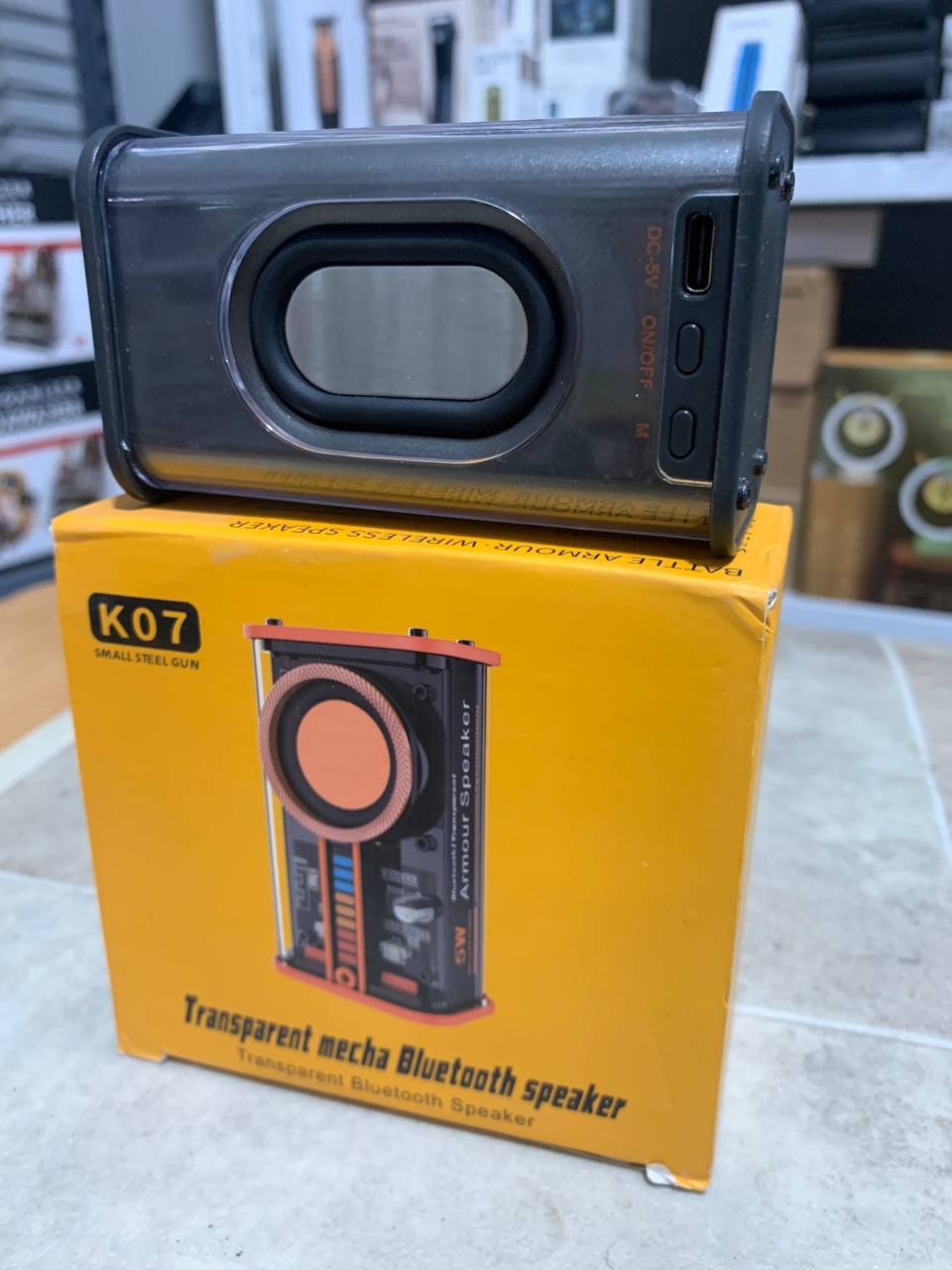 سماعات K07 بلوتوث 5.0 شفافة لاسلكية مع إضاءة LED تفاعلية - Haut-parleurs K07 Bluetooth 5.0 Transparent Sans Fil LED Interactif