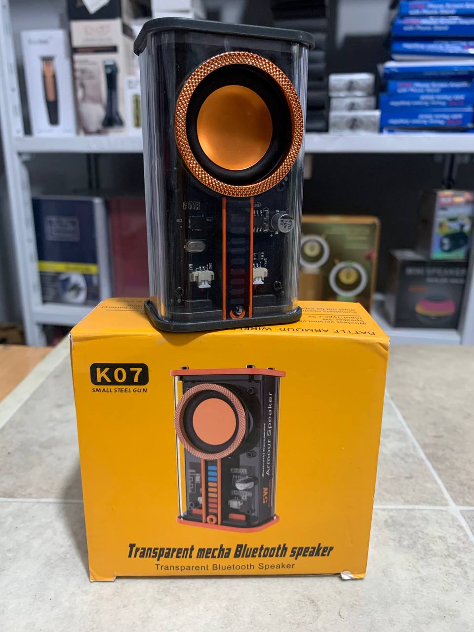 سماعات K07 بلوتوث 5.0 شفافة لاسلكية مع إضاءة LED تفاعلية - Haut-parleurs K07 Bluetooth 5.0 Transparent Sans Fil LED Interactif