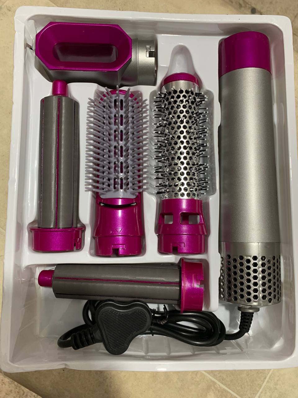 فرشاة تصفيف الشعر 5 في 1 | سشوار ومصفف هوائي - Brosse Coiffante Sèche-cheveux 5-en-1 Air Chaud Premium