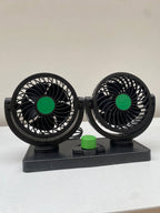 مروحة سيارة مزدوجة 12V دوارة 360° بسرعتين - Quickdz Shop - Double Ventilateur Voiture 12V Rotatif 360° 2 Vitesses - Quickdz Shop