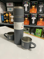 طقم ترمس حراري 500 مل مع 3 أكواب ستانلس ستيل - Ensemble Thermos 500ml avec 3 Tasses Thermiques en Acier Inoxydable