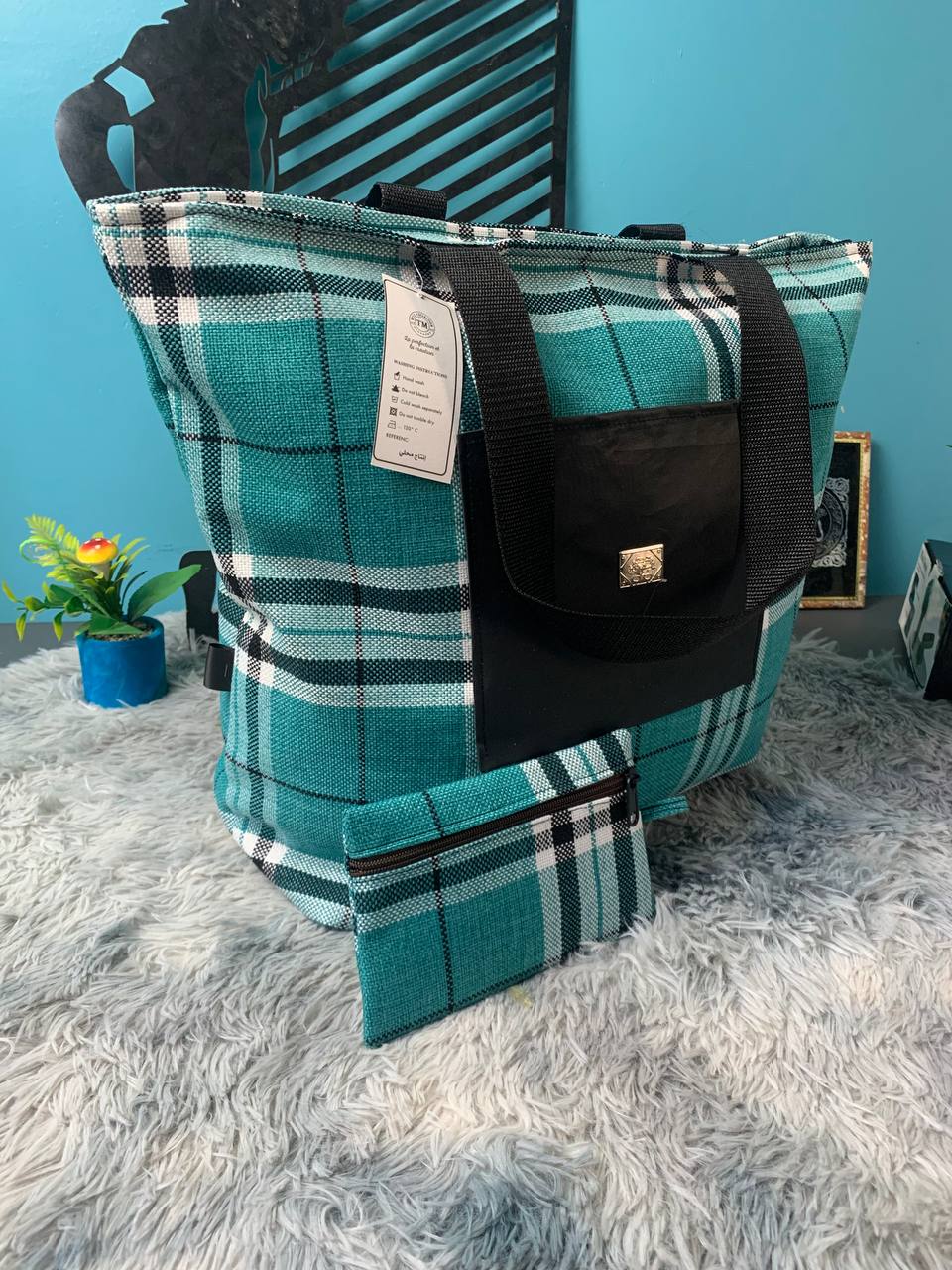 حقيبة يد نسائية كبيرة بسحاب مع محفظة - Sac à Main Femme Grande Capacité avec Portefeuille et Fermeture Éclair