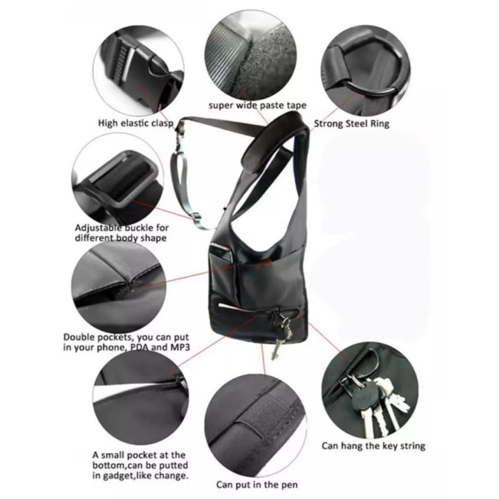 حقيبة كتف تحت الذراع ضد السرقة متعددة الجيوب بتصميم أنيق للسفر اليومي - Sacoche Sous-Bras Anti-Vol Multi-Poche Design Élégant pour Voyage Quotidien