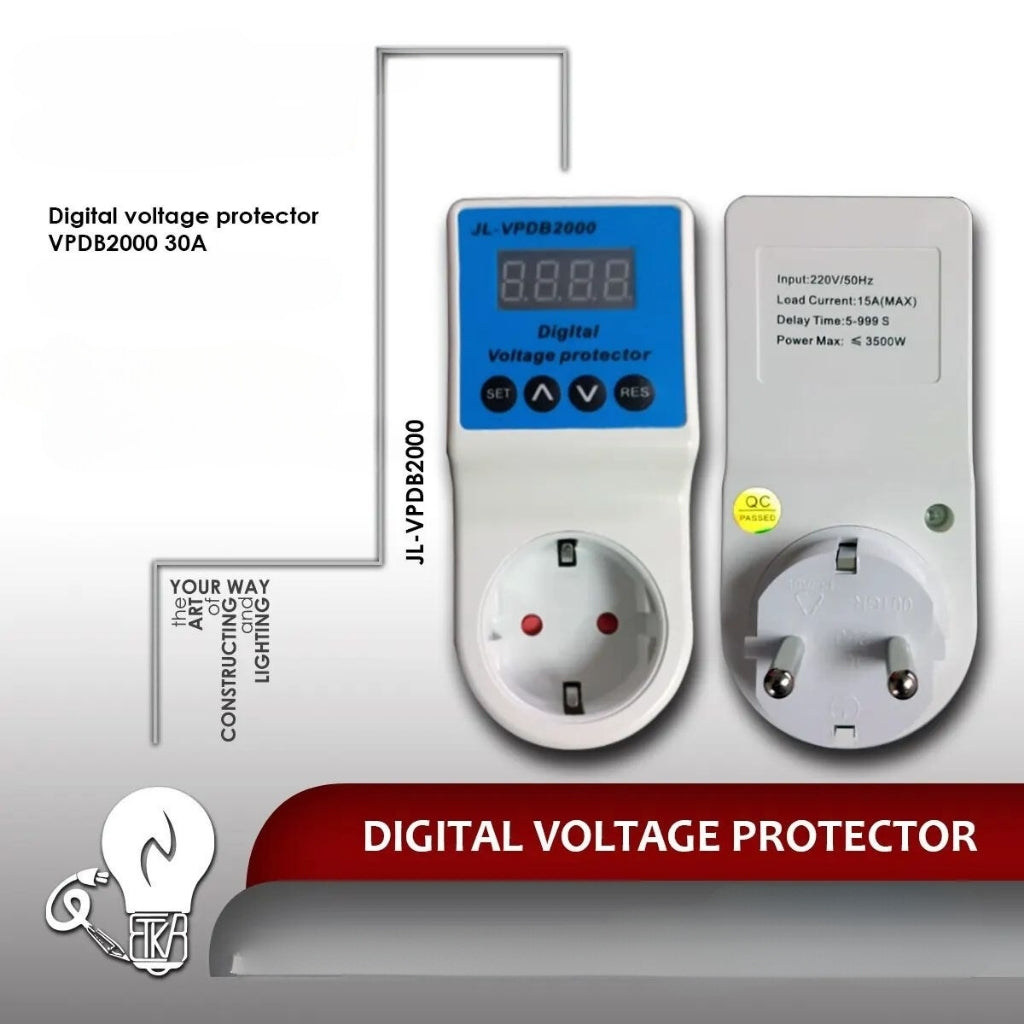 Prise Stabilisateur contre les basses et hautes tensions dans le réseau électrique 30 A - JL-VPDB2000 -