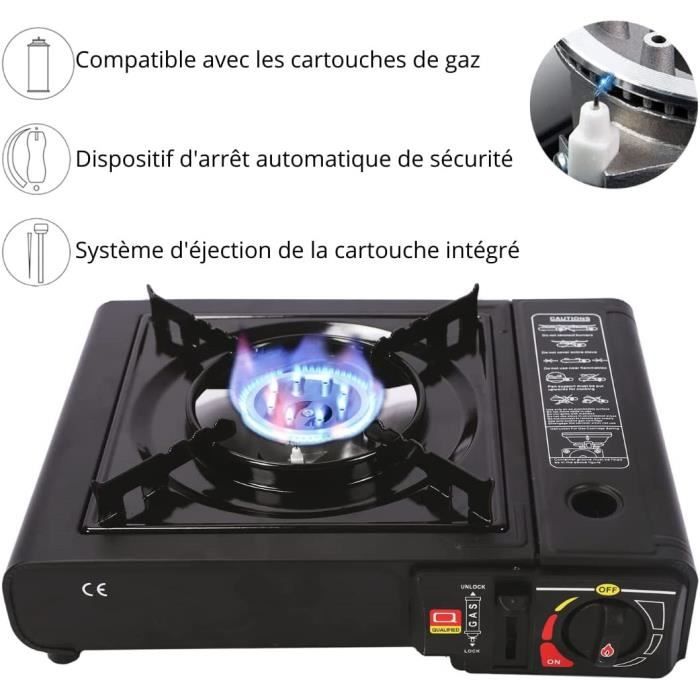 موقد غاز تخييم محمول Quickdz Shop إشعال ذاتي 2.9kW - Réchaud à gaz de camping Quickdz Shop portable allumage automatique 2.9kW
