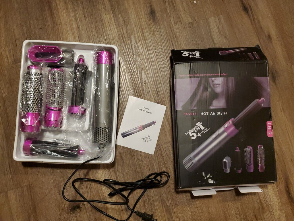 فرشاة تصفيف الشعر 5 في 1 | سشوار ومصفف هوائي - Brosse Coiffante Sèche-cheveux 5-en-1 Air Chaud Premium