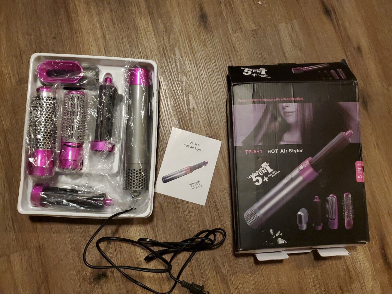 فرشاة تصفيف الشعر 5 في 1 | سشوار ومصفف هوائي - Brosse Coiffante Sèche-cheveux 5-en-1 Air Chaud Premium