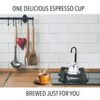 Cafetière Italienne Moka à Tube en Alliage d'Aluminium 50ml - ماكينة صنع قهوة الموكا الإيطالية بأنبوب من سبائك الألومنيوم