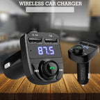 جهاز إرسال FM بلوتوث لاسلكي للسيارة X8 مع شاحن USB سريع ومشغل MP3 - Transmetteur FM Bluetooth Sans Fil X8 pour Voiture avec Chargeur USB Rapide et Lecteur MP3