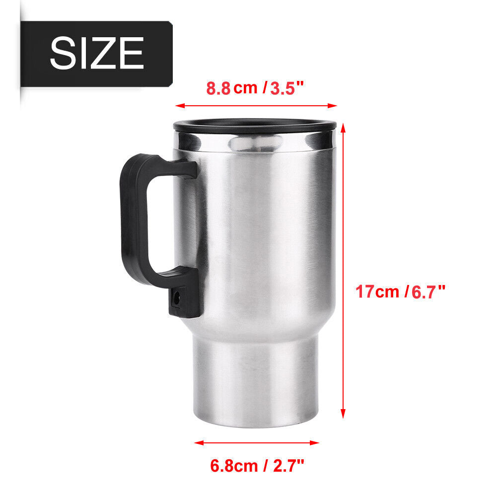 ترمس كهربائي للسيارة 12V - كوب تسخين الماء والقهوة والشاي 450 مل - Thermos Électrique Chauffant Voiture 12V - Tasse Chauffe-Eau Café Thé 450ml