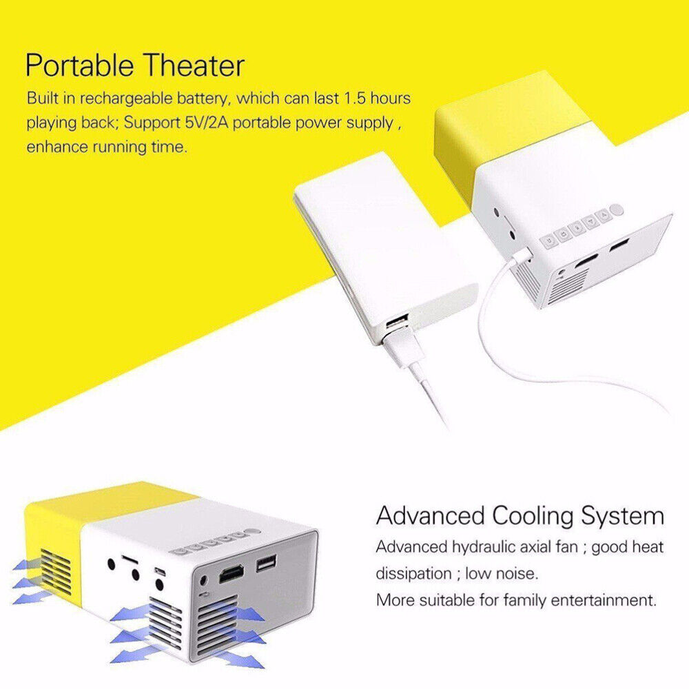 بروجيكتور منزلي Borrego YG300 1080P Full HD محمول - Projecteur Home Cinéma Borrego YG300 Full HD 1080P Portable