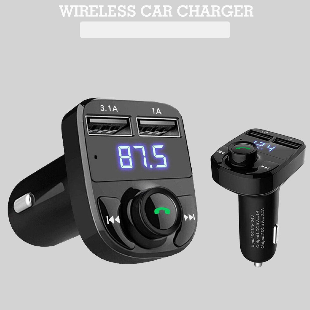 جهاز إرسال FM بلوتوث لاسلكي للسيارة X8 مع شاحن USB سريع ومشغل MP3 - Transmetteur FM Bluetooth Sans Fil X8 pour Voiture avec Chargeur USB Rapide et Lecteur MP3