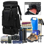 حقيبة ظهر احترافية للتخييم والمشي 90 لتر مقاومة للماء كاموفلاج أسود - Quickdz Shop - Sac à dos Randonnée Professionnel 90L Étanche Camouflage Noir - Quickdz Shop