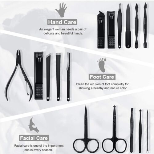 مجموعة قصافة أظافر احترافية 16 قطعة من الستانلس ستيل - Kit Professionnel 16 Pièces de Coupe-Ongles en Acier Inoxydable