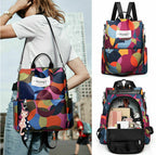 حقيبة ظهر نسائية أكسفورد مضادة للسرقة ومقاومة للماء - متعددة الألوان - Sac à dos femme Oxford Antivol Étanche Multicolore